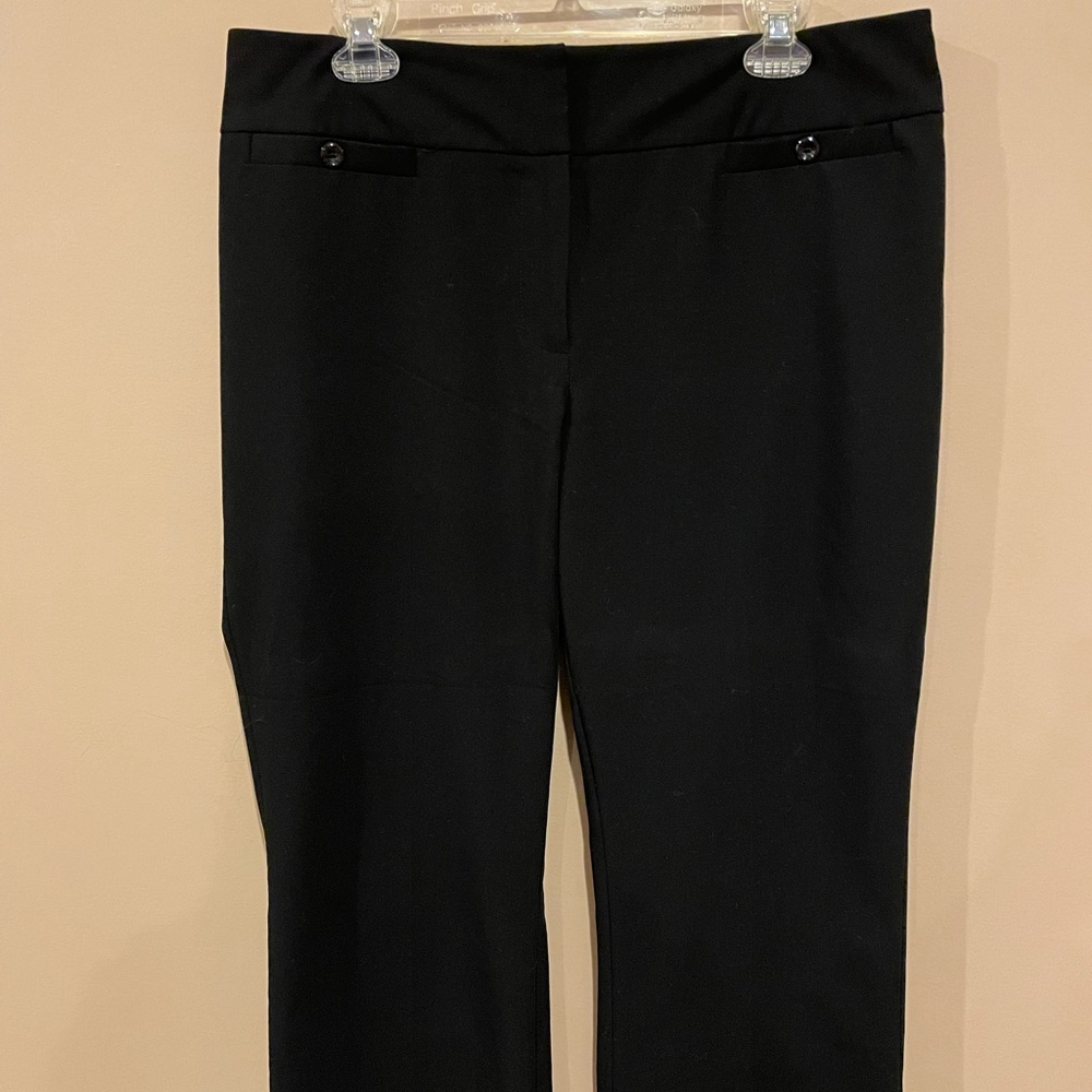Fashion Bug size 14 petite black trousers. No pockets, buttons used for design.